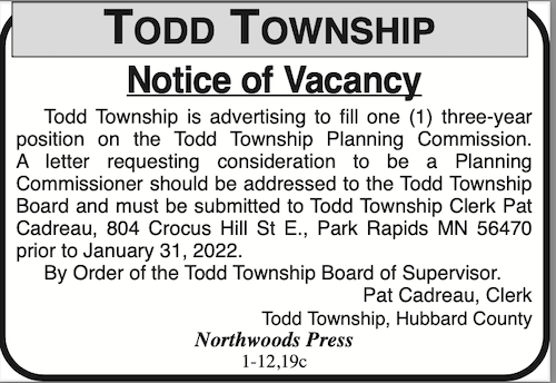 Todd Township Vacancy